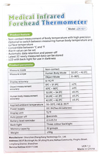 Load image into Gallery viewer, Medical Infared Forehead Thermometer JZIKI