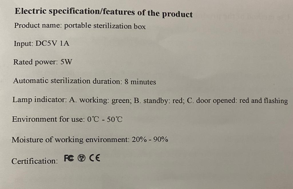 Portable Sterilisation Box with CE certification Goal Green World