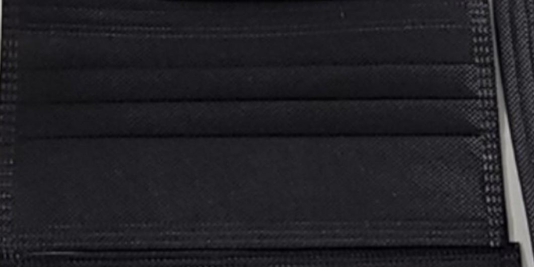 Adults black disposable 3 ply masks black mask 50 pieces breathable ear loop