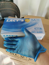 Load image into Gallery viewer, LACY&#39;S Vinyl disposable glove Powder Free Blue color
