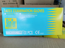 Load image into Gallery viewer, Latex Examination Gloves lightly powdered L size AQL 1.5 ASTM D3578-99 EN 455 EN 374 EN 420 EN 388 Standards
