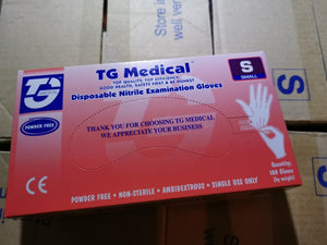 TG MEDICAL nitrile gloves powder free S size ready stock 500 boxes for bulk only